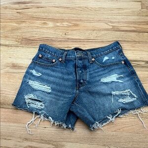 Lucky Brand Blue Distressed Jean Shorts